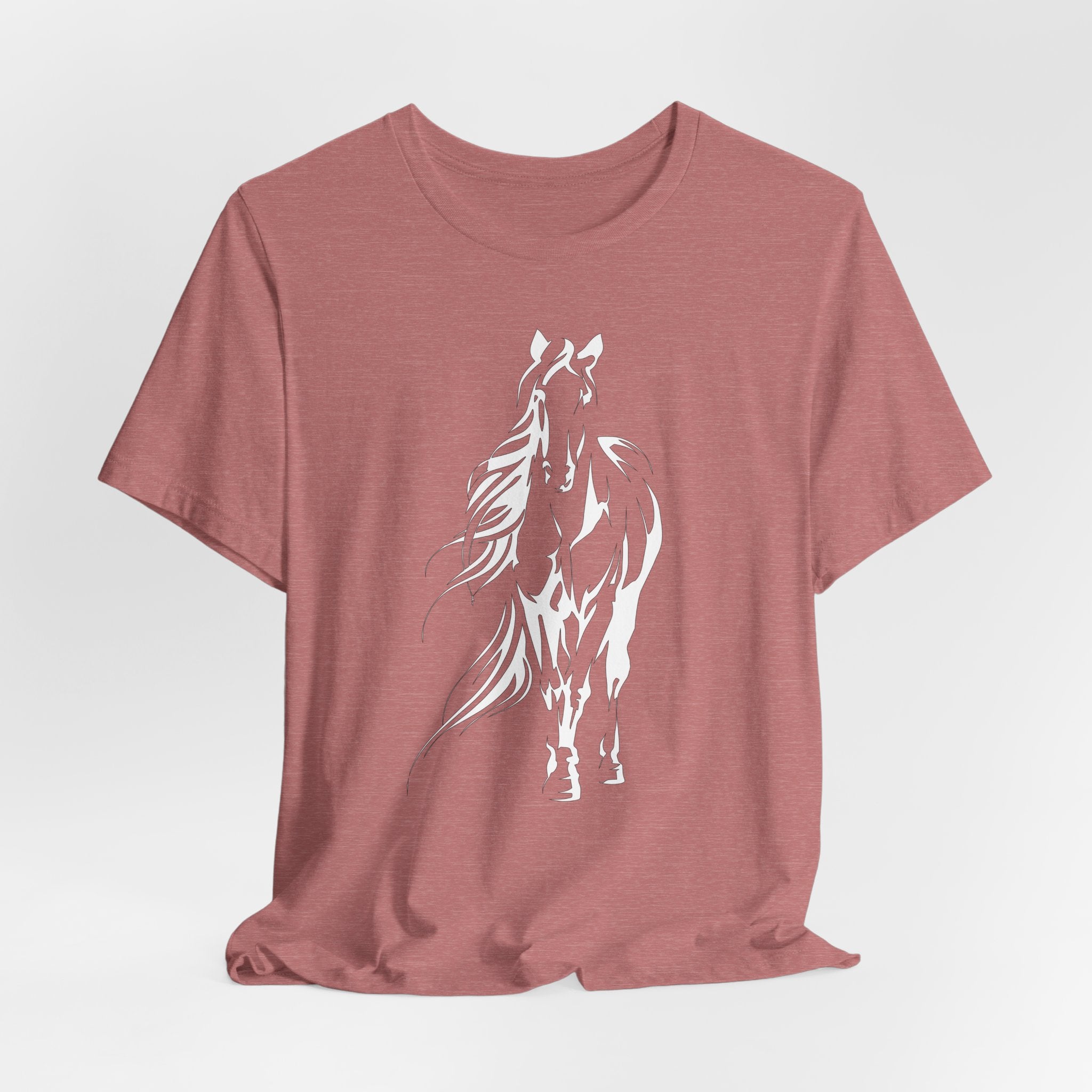 Horse #3: Running Horse Graphic Tee - Minimalist Black Stallion Silhouette Shirt