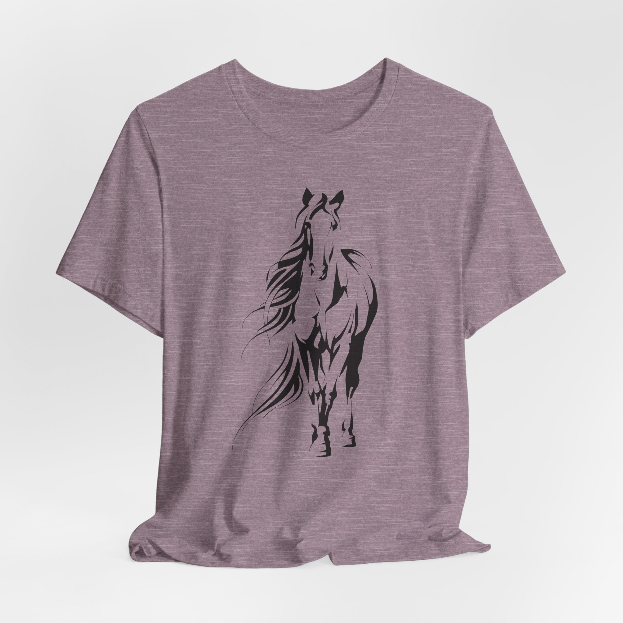 Horse #3: Running Horse Graphic Tee - Minimalist Black Stallion Silhouette Shirt
