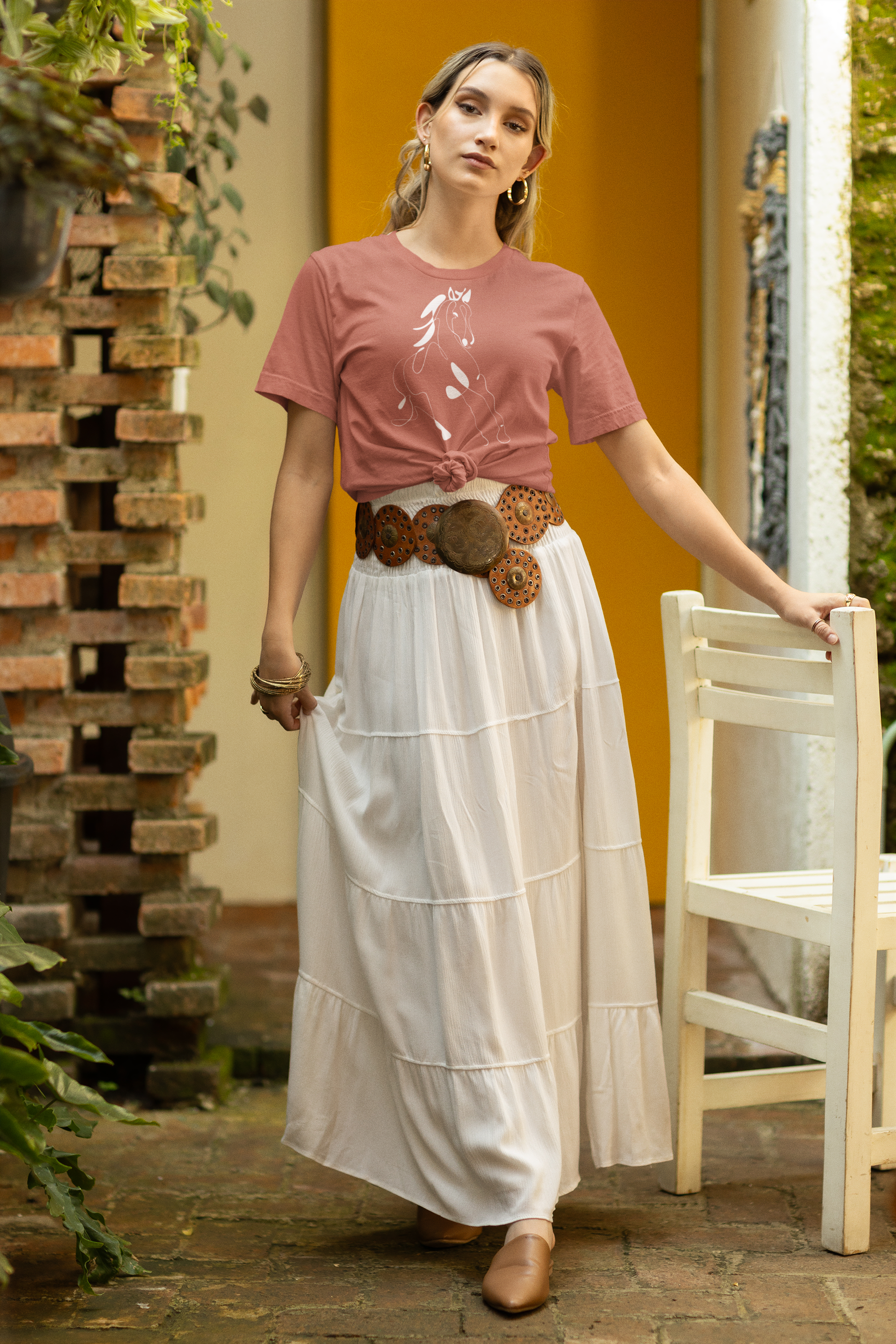 Horse #2: Horse Line Art T‑Shirt — Minimalist Equestrian Tee