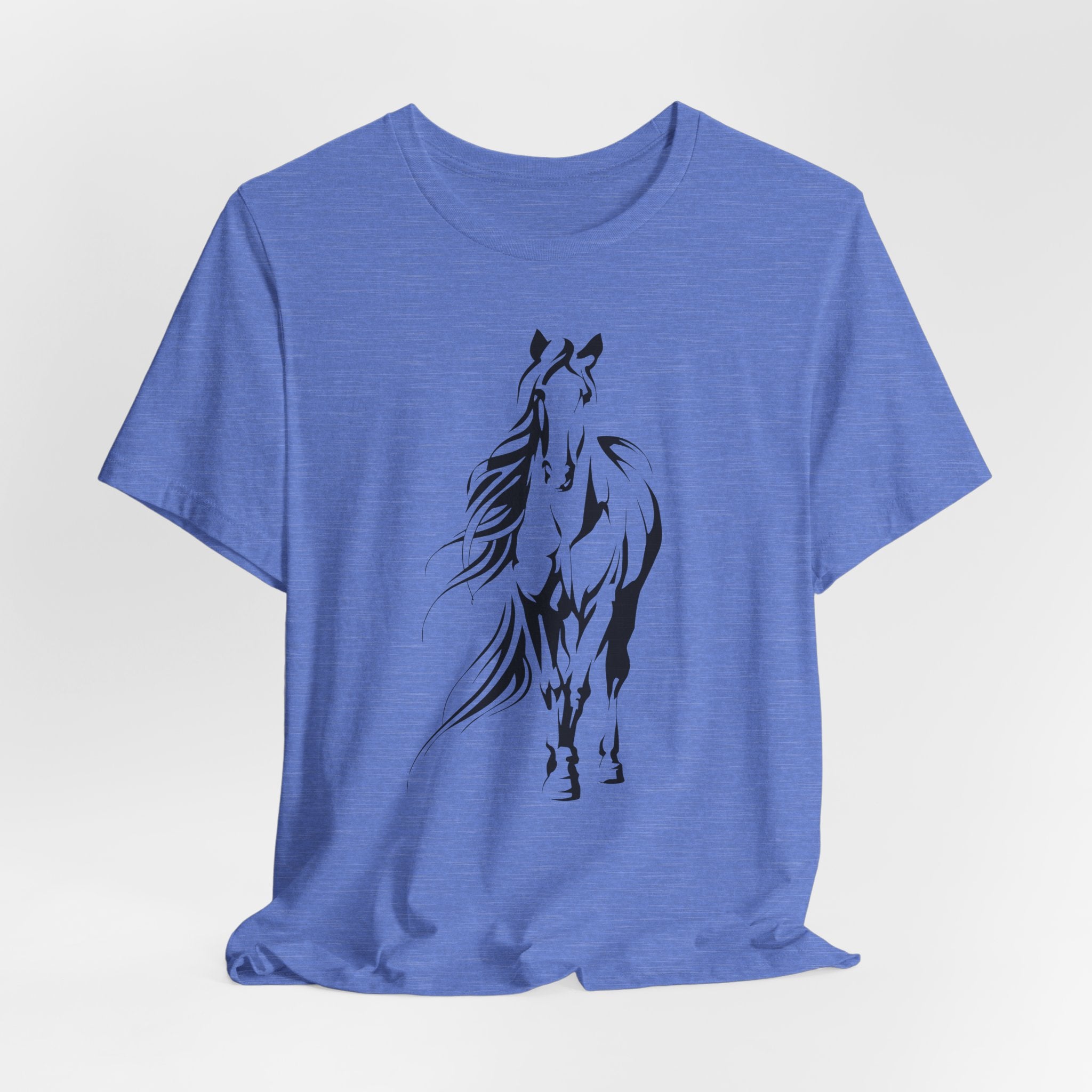 Horse #3: Running Horse Graphic Tee - Minimalist Black Stallion Silhouette Shirt