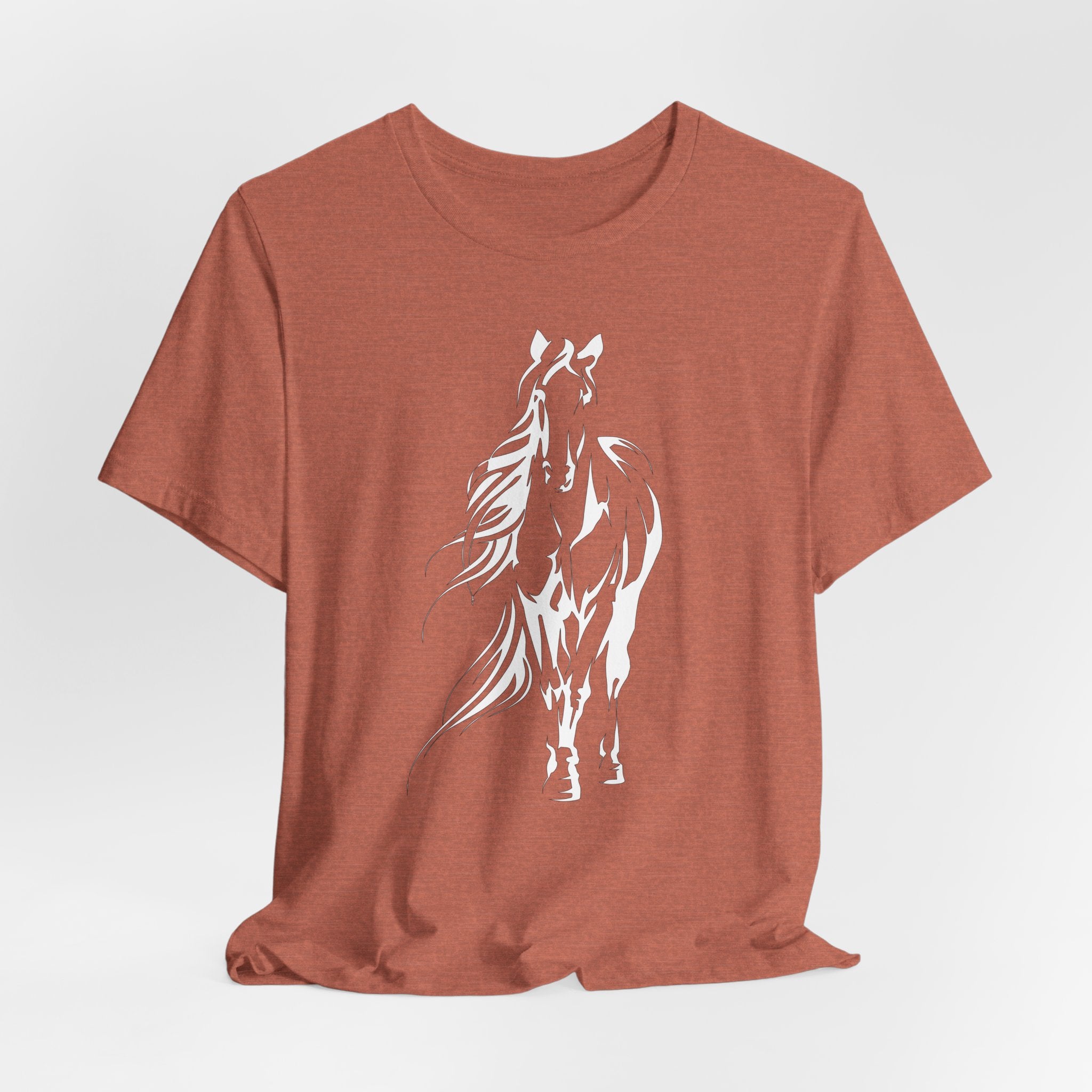 Horse #3: Running Horse Graphic Tee - Minimalist Black Stallion Silhouette Shirt
