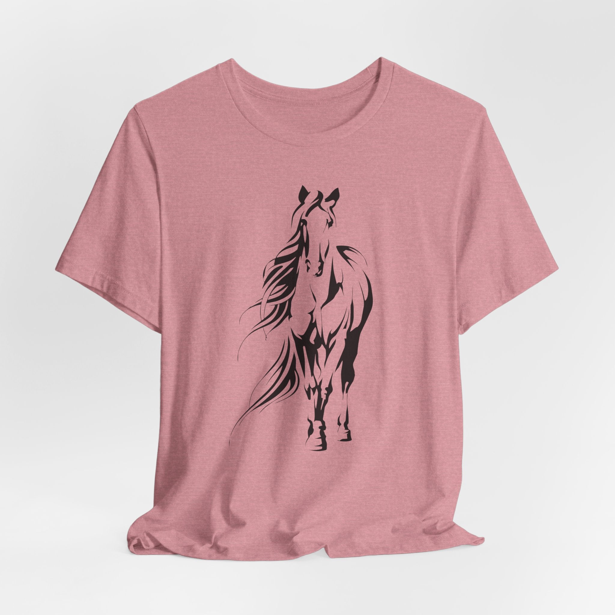 Horse #3: Running Horse Graphic Tee - Minimalist Black Stallion Silhouette Shirt
