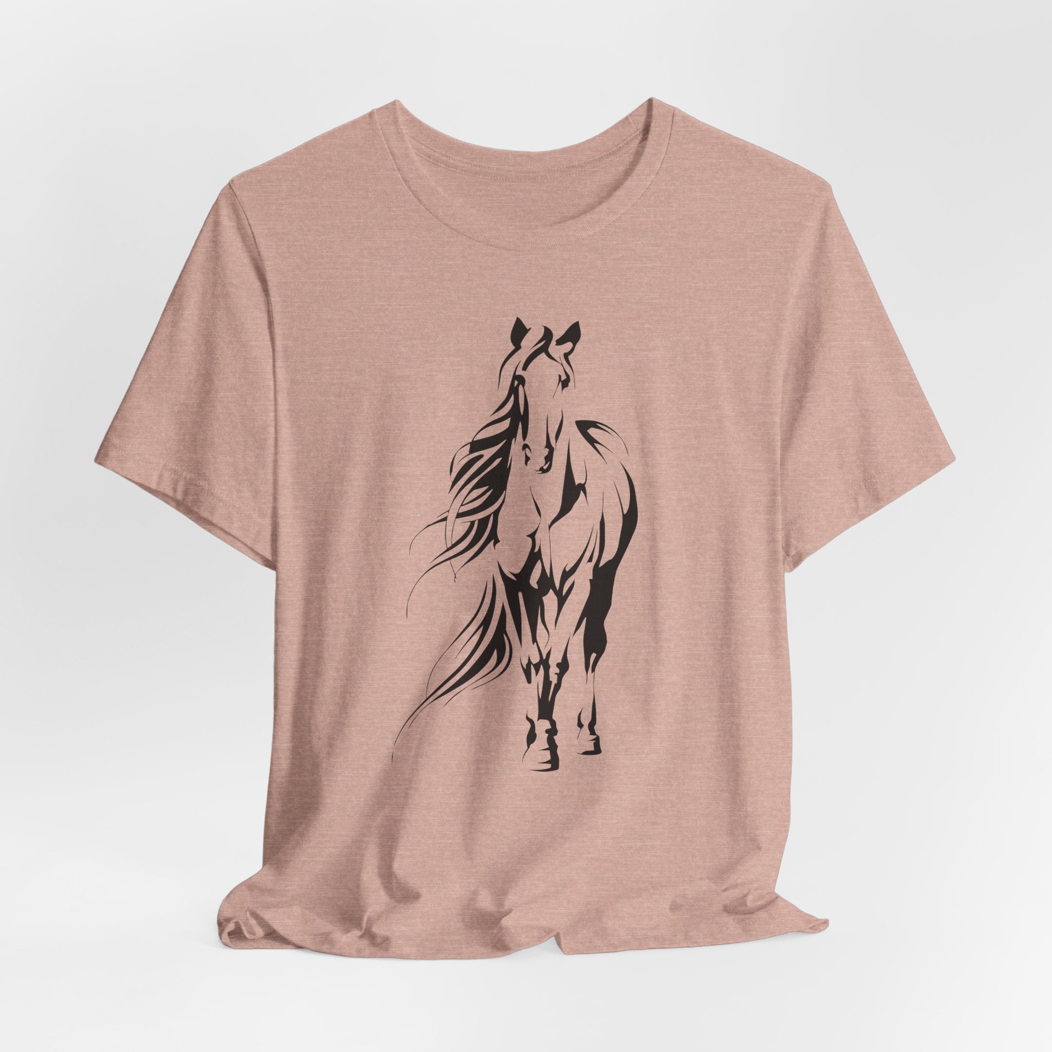 Horse #3: Running Horse Graphic Tee - Minimalist Black Stallion Silhouette Shirt